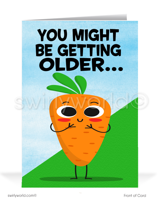 Funny Carrot Business Happy Birthday Cards for Customers