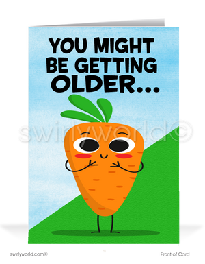 Funny Carrot Business Happy Birthday Cards for Customers