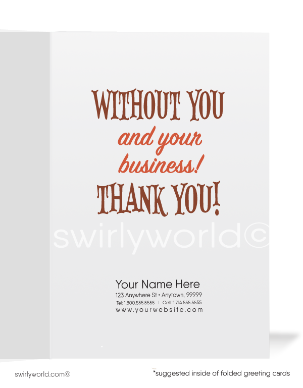 Funny Cartoon Business Thank You Cards for Customers