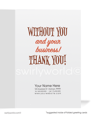 Funny Cartoon Business Thank You Cards for Customers