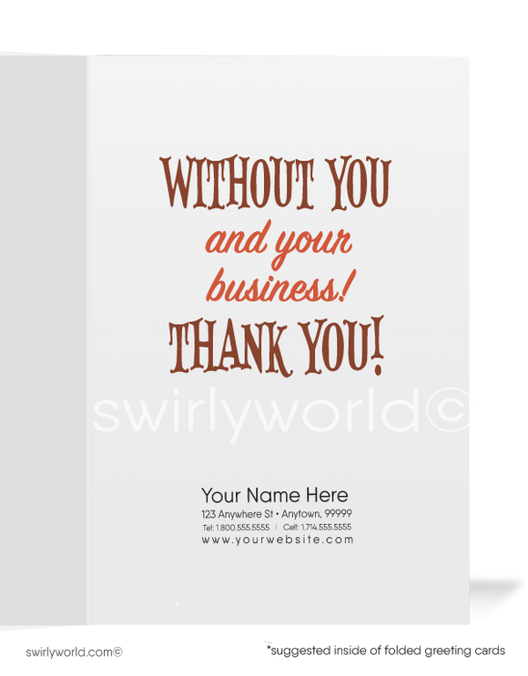 Funny Cartoon Business Thank You Cards for Customers