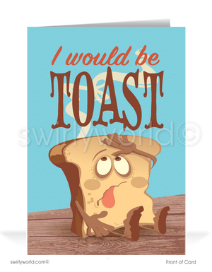 Funny Cartoon Business Thank You Cards for Customers