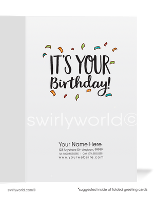 Funny Business Happy Birthday Greeting Cards for Customers