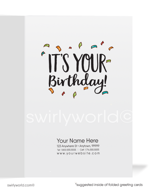 Funny Business Happy Birthday Greeting Cards for Customers