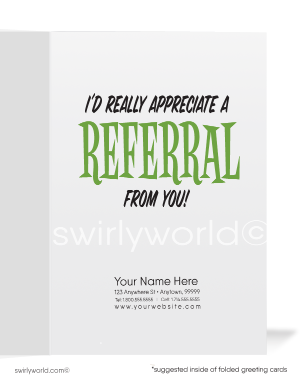 Funny Cartoon Badger Thank You For Your Referral Cards for Business