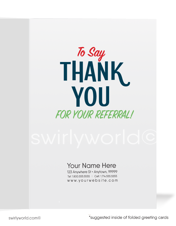 Cute Women in Business Thank You For Your Referral Client Cards