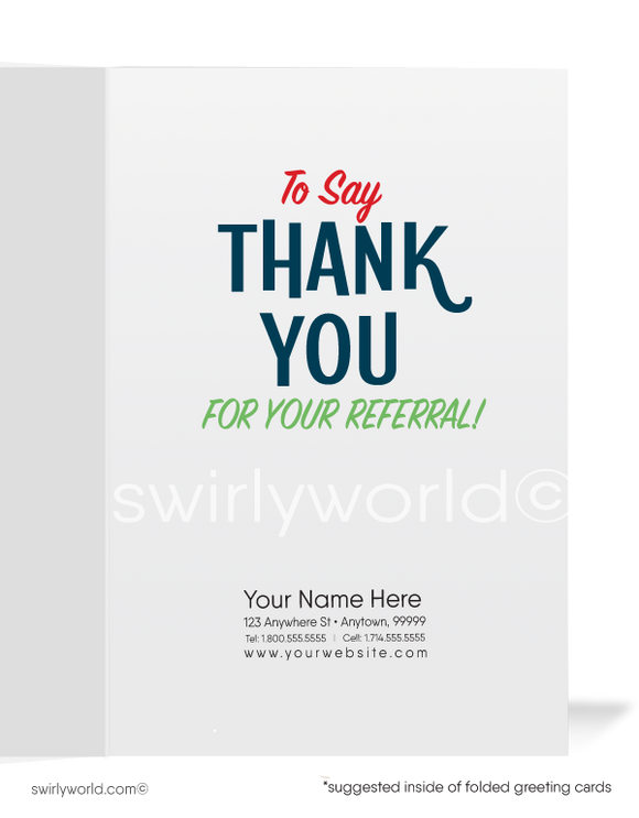 Cute Women in Business Thank You For Your Referral Client Cards