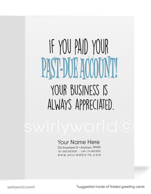 Cartoon Humorous Funny Otter Pun Past-Due Bill Collection Greeting Cards