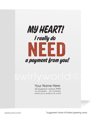 Funny Bacon Get Paid on Past-Due Accounts Receivable Bill Collection Greeting Cards