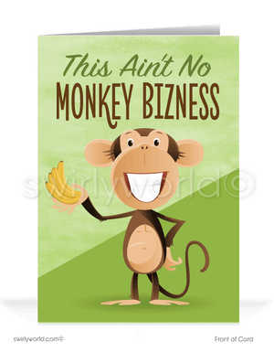 Cartoon Funny Monkey Business Humorous Bill Collection Cards for Collecting Debts