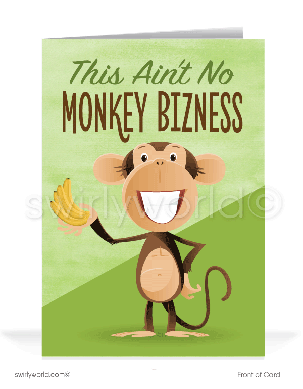Cartoon Funny Monkey Business Humorous Bill Collection Cards for Collecting Debts
