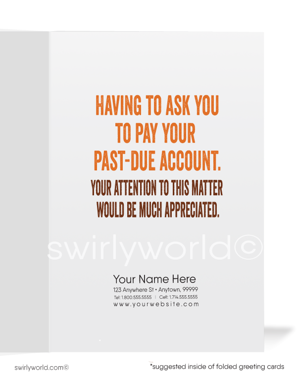 Funny Humorous Hawk Past-Due Bill Collection Greeting Cards.