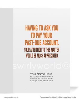 Funny Humorous Hawk Past-Due Bill Collection Greeting Cards