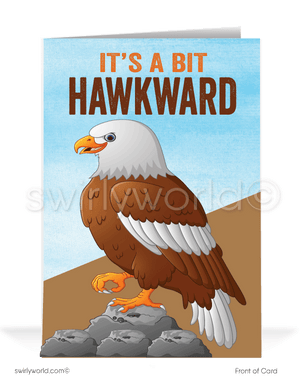 Funny Humorous Hawk Past-Due Bill Collection Greeting Cards.