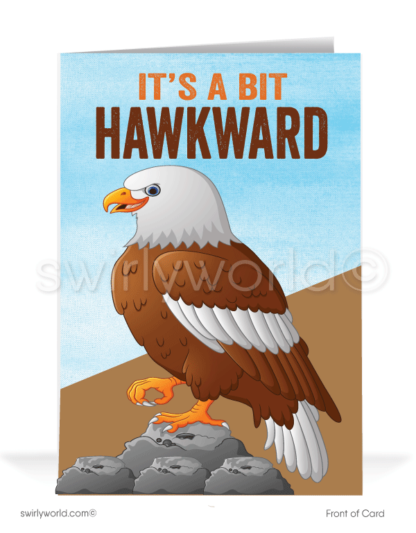 Funny Humorous Hawk Past-Due Bill Collection Greeting Cards.