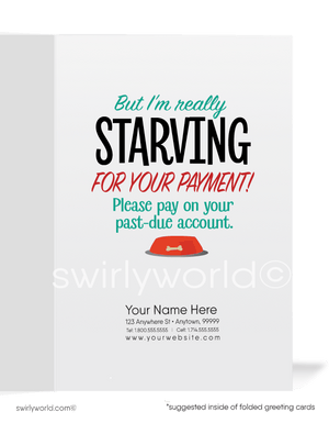 Cute Begging Weiner Dog Funny Past-Due Accounts Receivable Bill Collection Greeting Cards