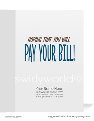 Funny Salesman Hanging Off Cliff Waiting For Your Payment on Your Past-Due Account