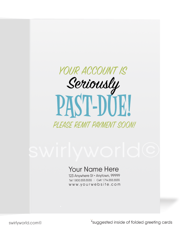 Funny Cow "This Ain't No Bull" Past-Due Bill Collection Greeting Cards.