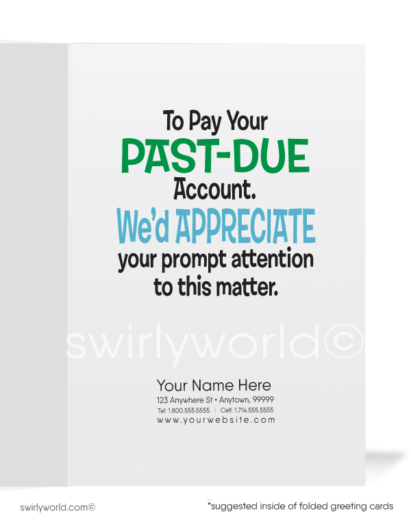 Sports Football Referee Time-Out Past-Due Bill Collection Greeting Cards.