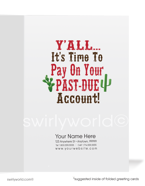 Funny Humorous Stop Bucking Around and Pay Your Invoice Bill Collection Greeting Cards
