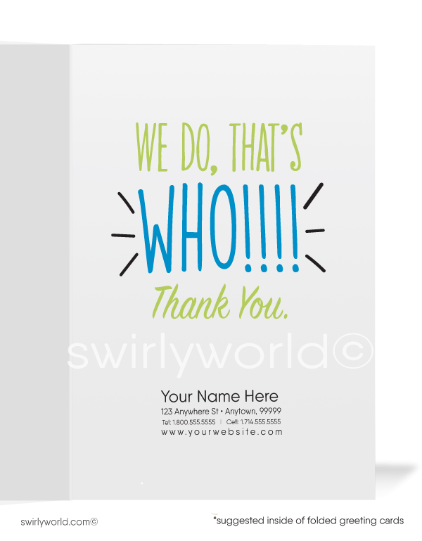 Funny Owl Bill Collection Debt Payment on Past Due Accounts Greeting Cards for Customers