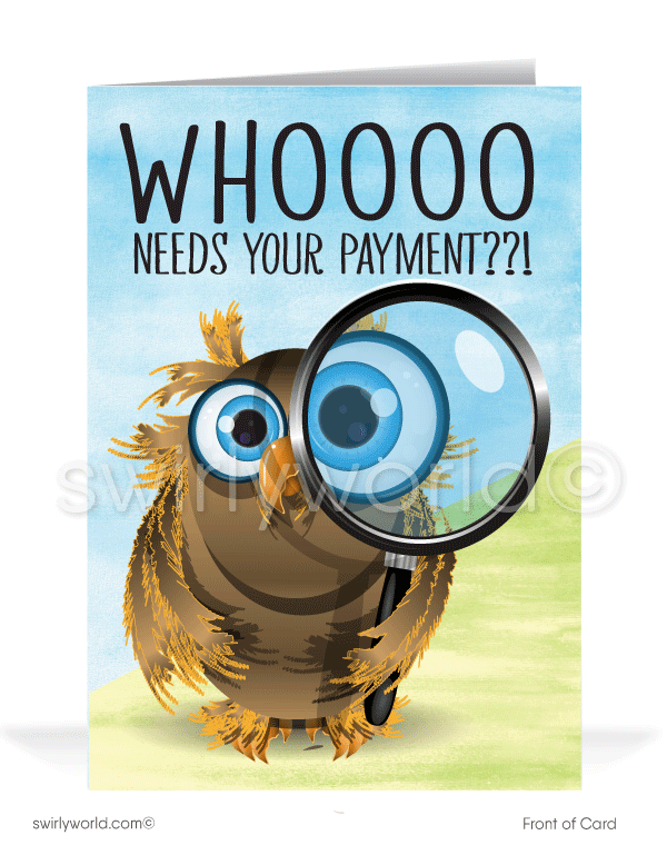 Funny Humorous Bill Collection Greeting Cards for Past-Due Accounts Re ...
