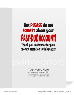 Humorous Funny Salesman Get Paid on Your Past-Due Accounts Bill Collection Greeting Cards