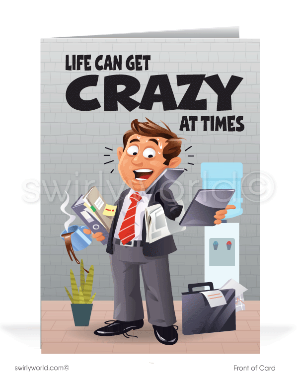 Humorous Funny Salesman Get Paid on Your Past-Due Accounts Bill Collection Greeting Cards