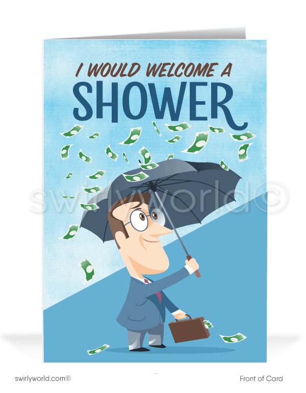 unny Humorous Salesman Get Paid on Past-Due Bill Collection Greeting Cards.