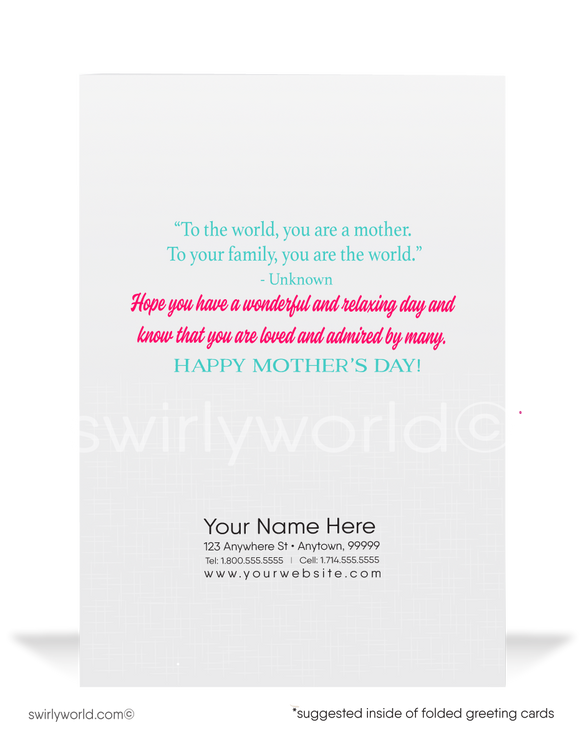Cute cartoon business happy Mother's Day cards for clients