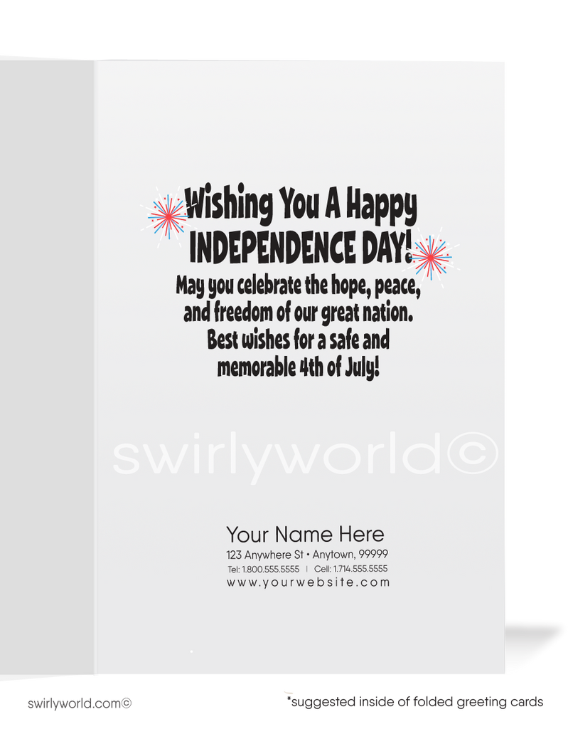 Humorous Patriotic Uncle Sam Happy 4th of July Independence Day Greeting Cards