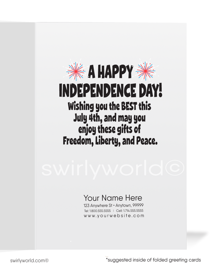 Uncle Sam Funny Cartoon Patriotic Happy 4th of July Independence Day Greeting Cards