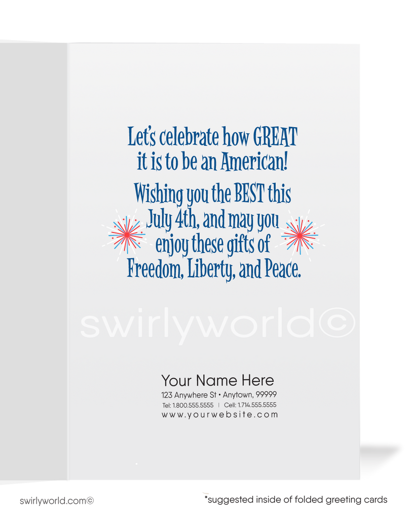 Patriotic American Bald Eagle Humorous Happy 4th of July Independence Day Cards