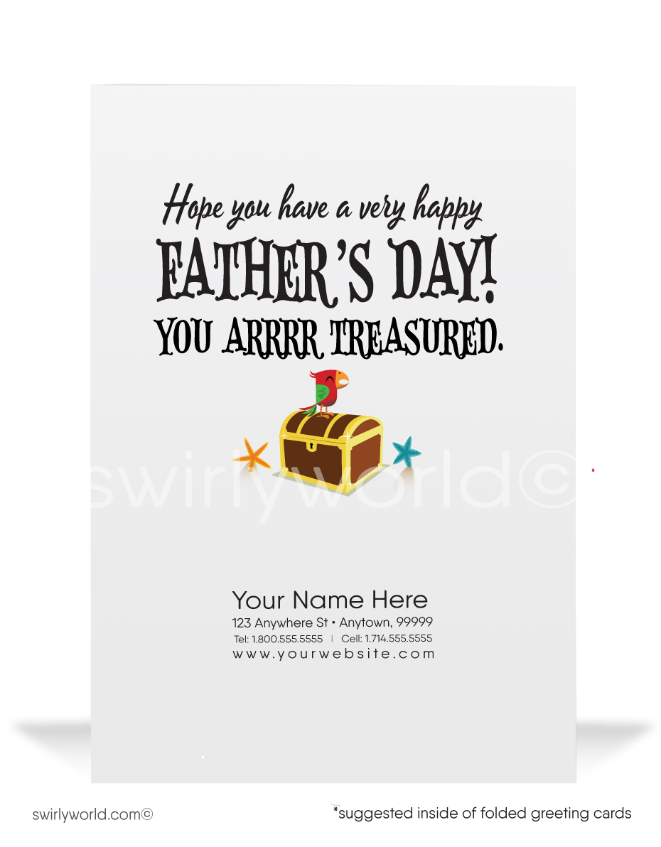Funny Pirate Happy Father's Day Cards for Customers