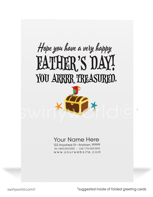 Funny Pirate Happy Father's Day Cards for Customers