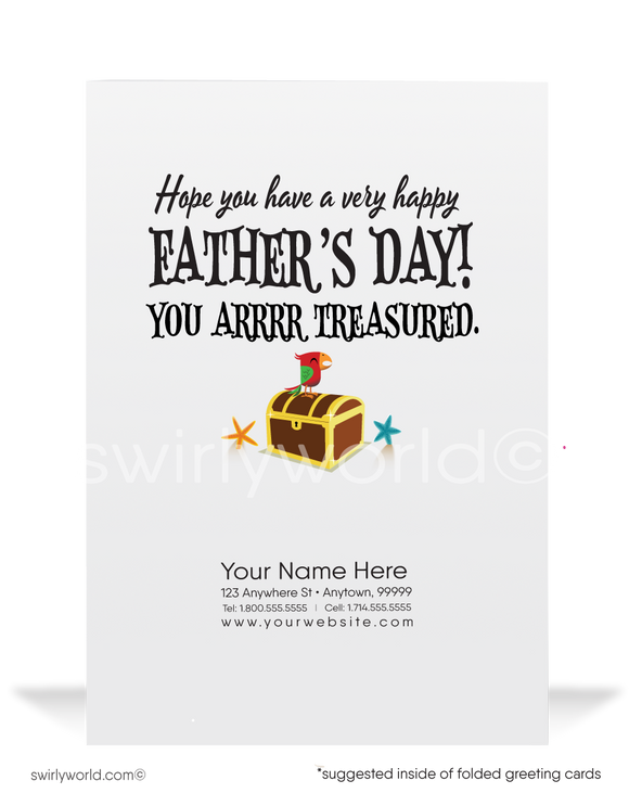 Funny Pirate Happy Father's Day Cards for Customers