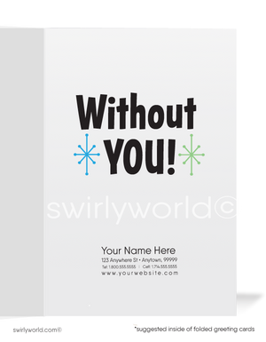 "DONUT What I'd Do Without You" Cartoon Thank You Card for Business