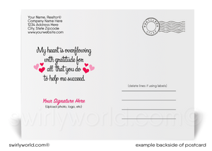 "Heart of my business" vintage style red heart with lights bulbs around; happy Valentine's Day postcards for business professionals.