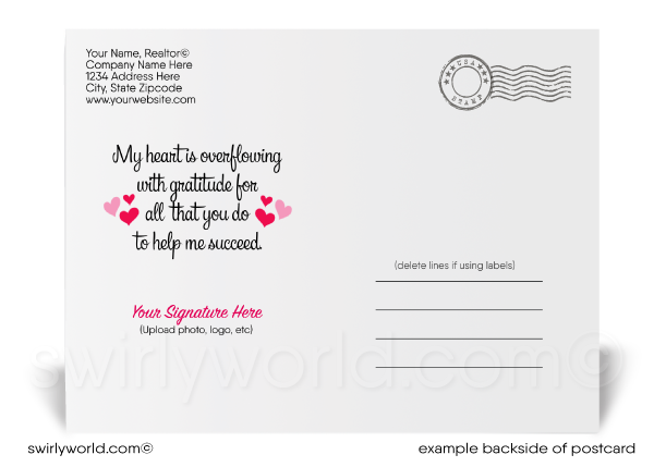 "Heart of my business" vintage style red heart with lights bulbs around; happy Valentine's Day postcards for business professionals.