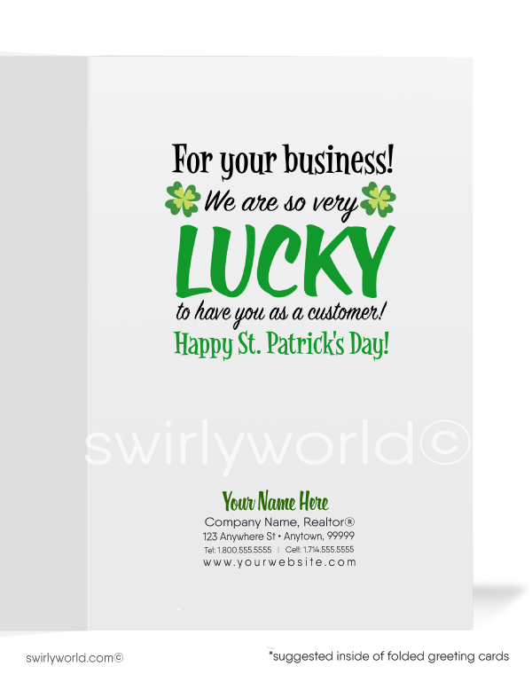 Celebrate St. Patrick’s Day with a custom greeting card! Featuring a leprechaun riding a rainbow into a pot of gold, it’s a fun way to spread Irish cheer & gratitude.