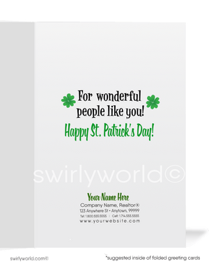 Custom St. Patrick’s Day Greeting Card – Personalized Leprechaun, Shamrock & Pot of Gold Design