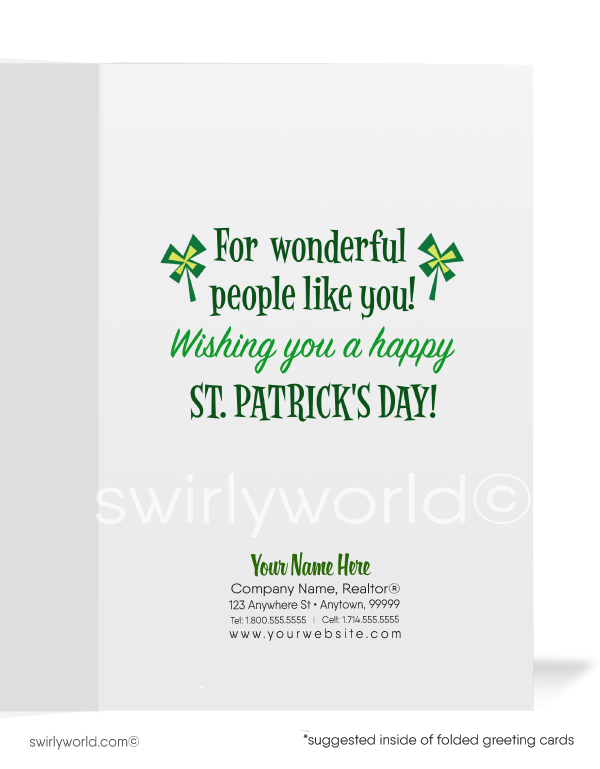 Celebrate St. Patrick’s Day with a custom greeting card! Featuring a joyful leprechaun, shamrocks & a rainbow, it's a festive way to share luck & appreciation.