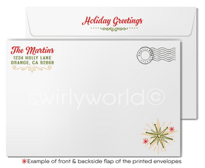 Retro Modern Vintage "Jingle and Mingle" Holiday Dinner Party Invitation Digital Download