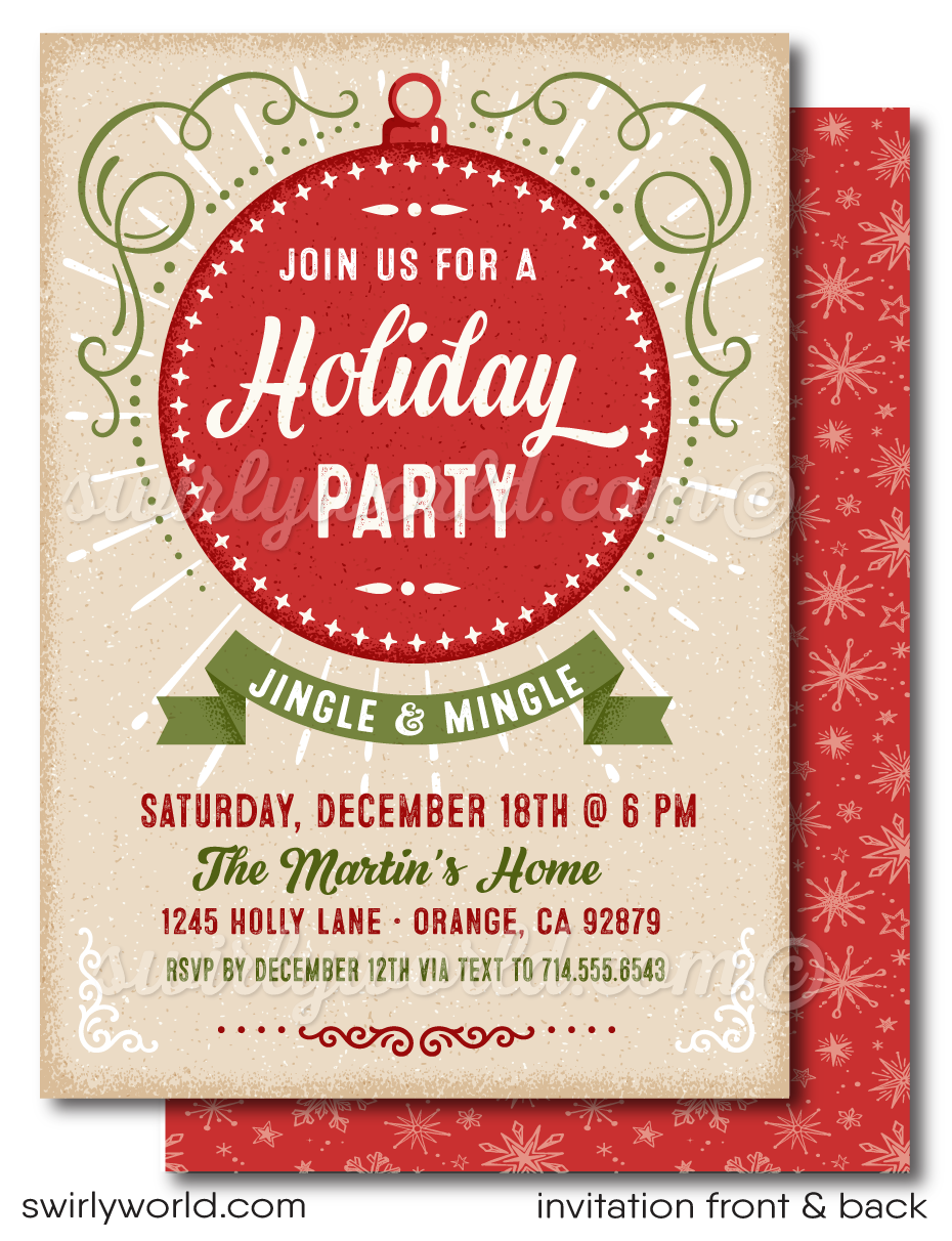 Christmas shop dinner invitation
