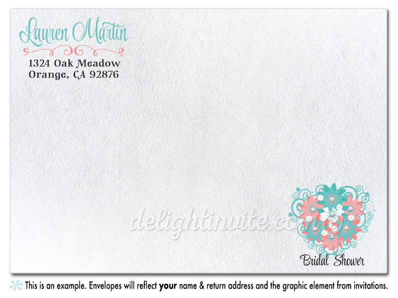 Aqua Blue Floral Pearls Bridal Shower Invitations. Vintage Pearls Floral Bridal Shower Invites. Diamonds and Pearls Bridal Shower.