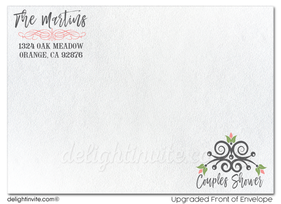 Eat, Drink, & Be Married Botanical Floral Garden Outdoor Bridal Shower Printed Invitations