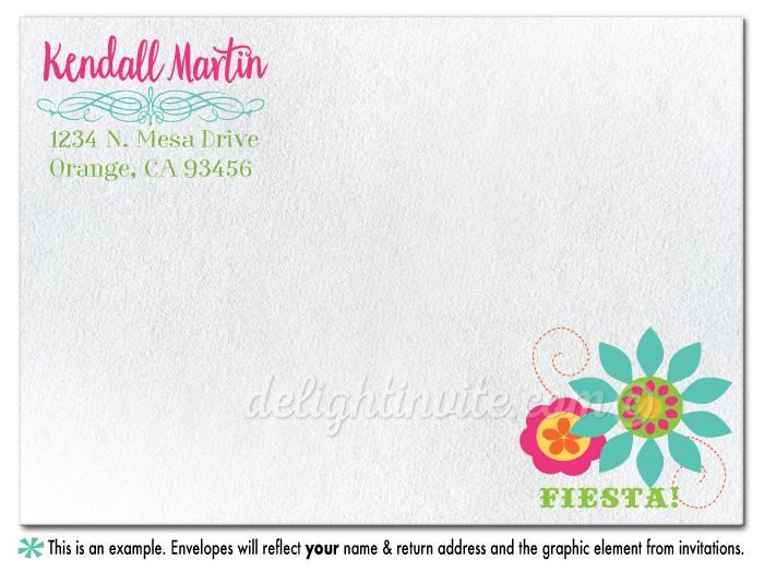 Mexican Fiesta Paper Flags Couples Bridal Shower Invitation Digital Download