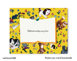 Vintage Little Golden Baby Shower Party Thank You Cards