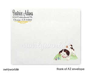 Vintage Little Golden Baby Shower Party Thank You Cards