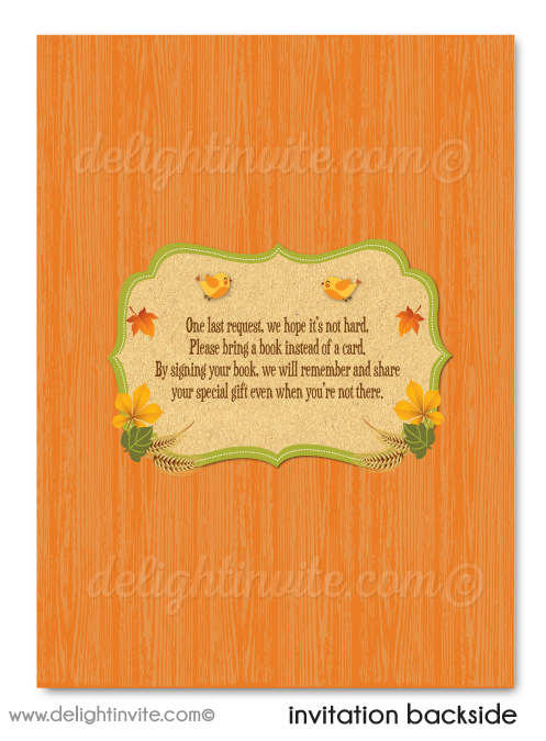 Little Pumpkin Halloween Baby Shower Invitations